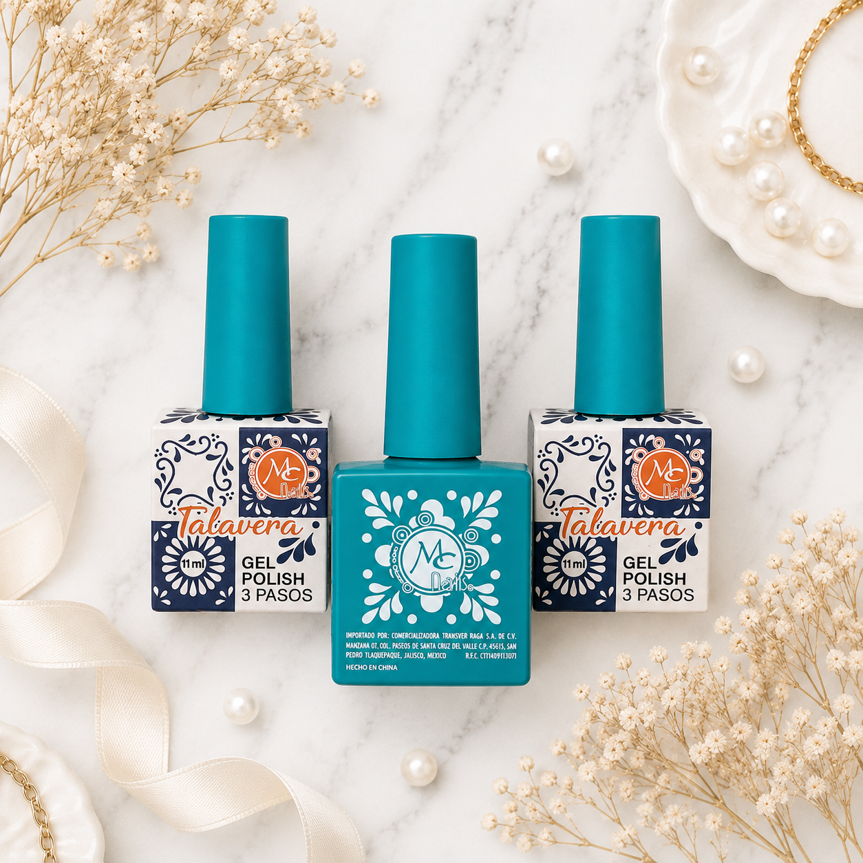 MC Nails Gel Semipermanente Brillo Azul Aqua 031
