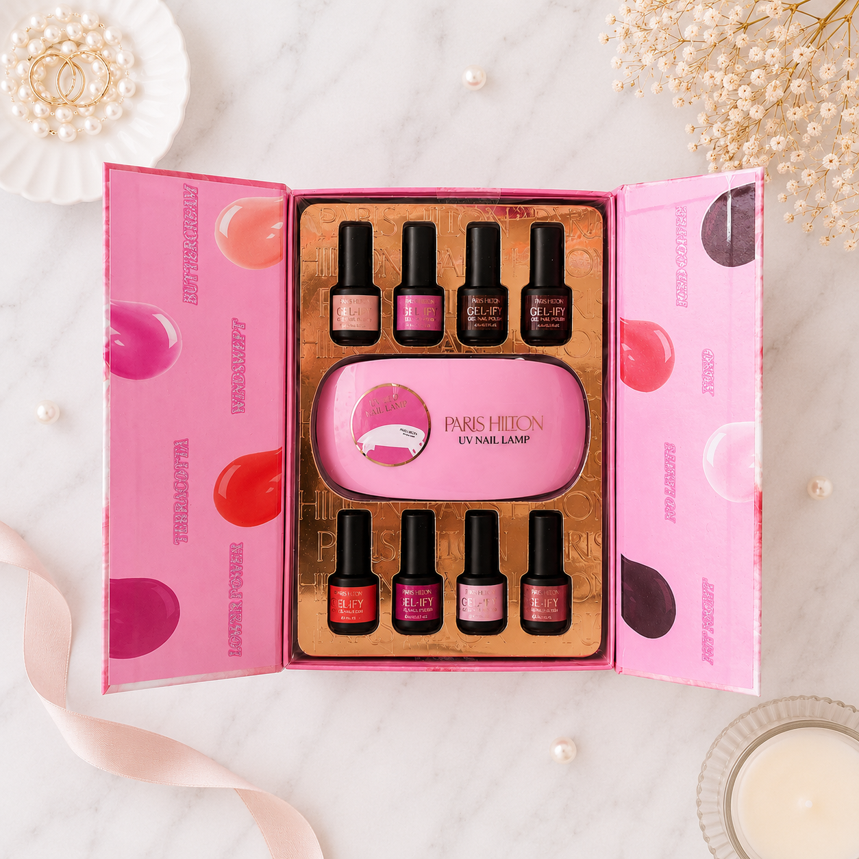 Paris Hilton Kit Gel Profesional Glam Rosa Paris