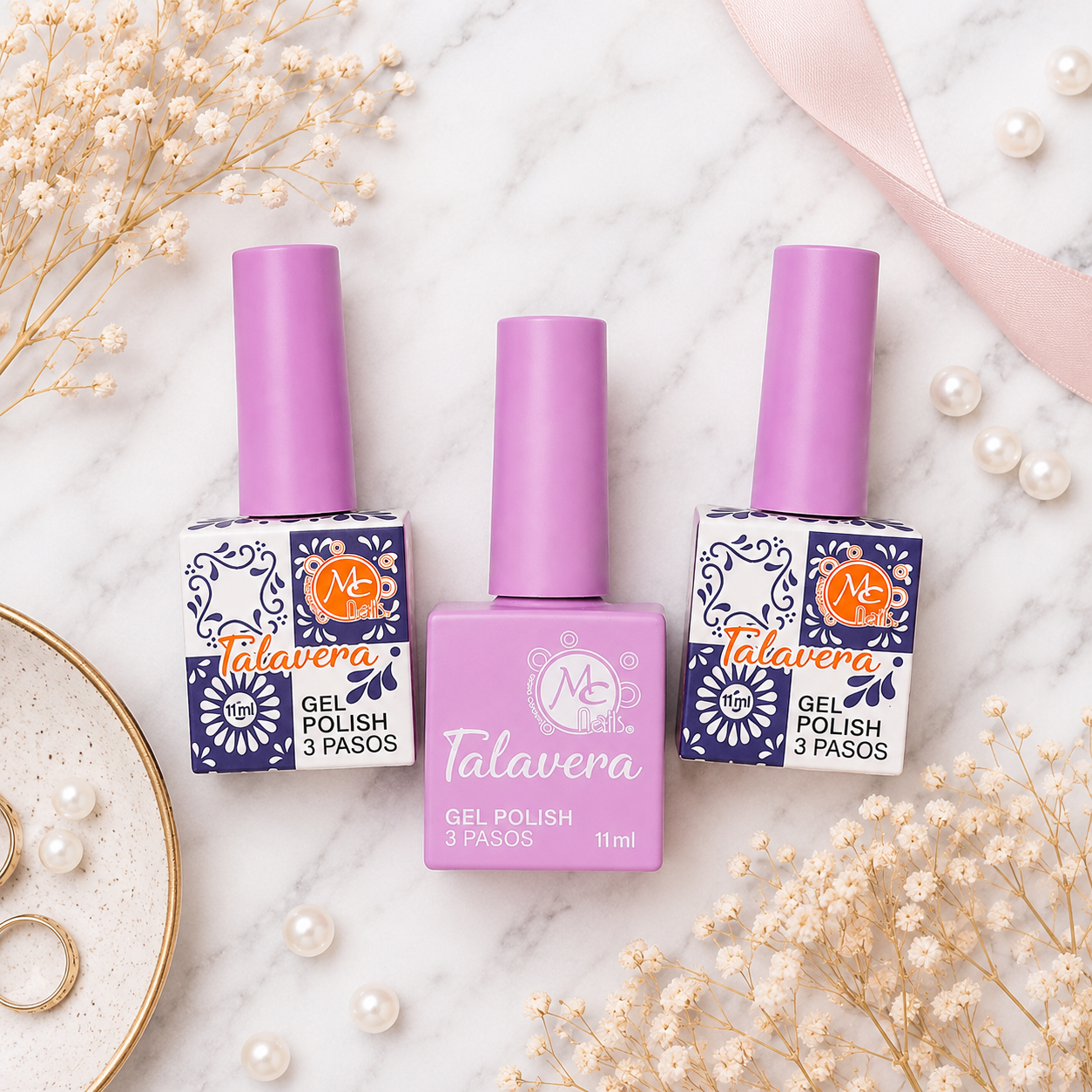 MC Nails Gel Semipermanente Brillo Lila Pastel 034