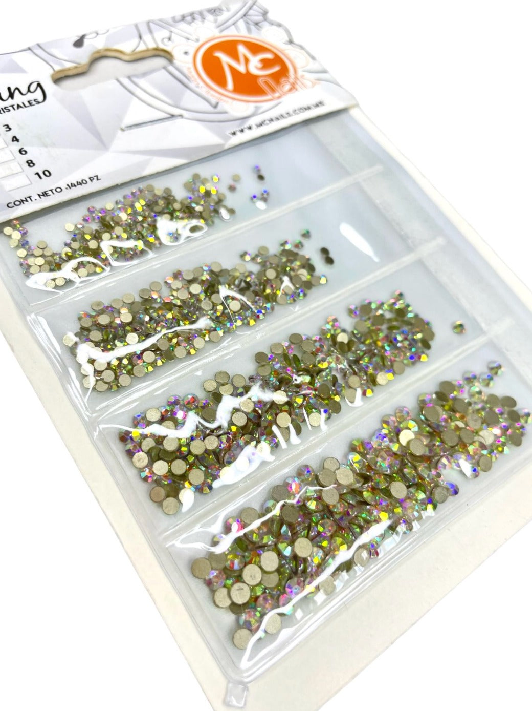 Cristales Dazzling MC Nails – Mix de 1440 Piezas para Decoración de Uñas