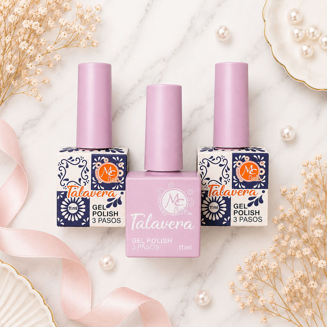 MC Nails Gel Semipermanente Brillo Lila Suave 033
