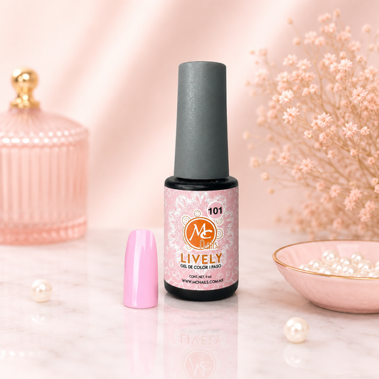 MC Nails Gel Radiante Rosa Pastel Suave 101 de 1 paso