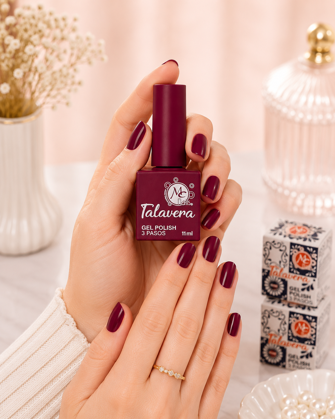 MC Nails Gel Duradero Vino Frambuesa Elegante 060