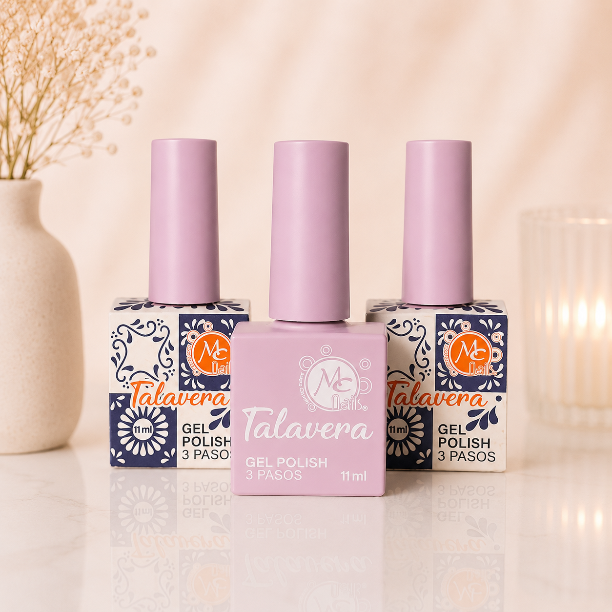 MC Nails Gel Semipermanente Brillo Lila Suave 033
