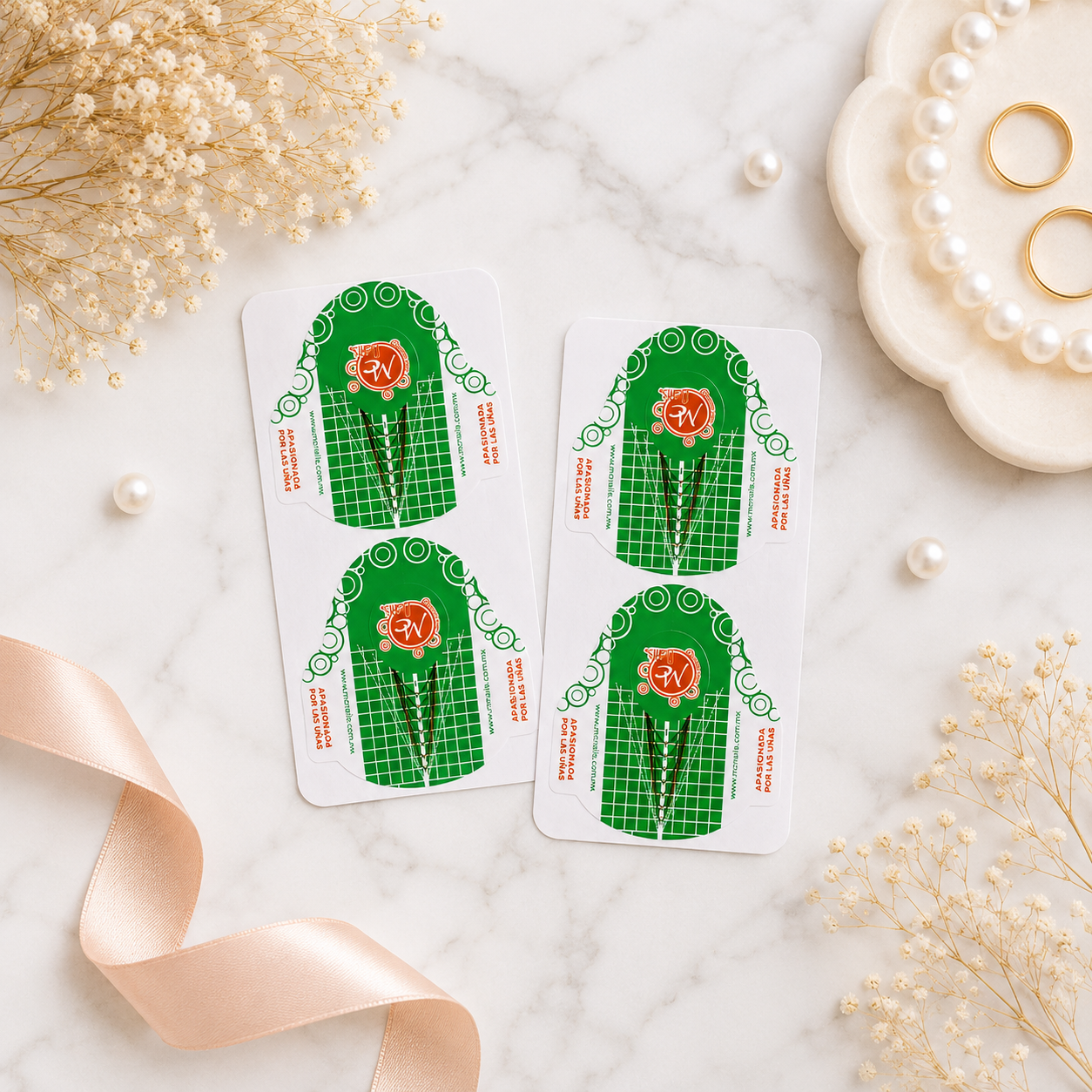 Formas para Uñas McNails Verde – Molde Profesional para Esculpir Acrílico o Gel