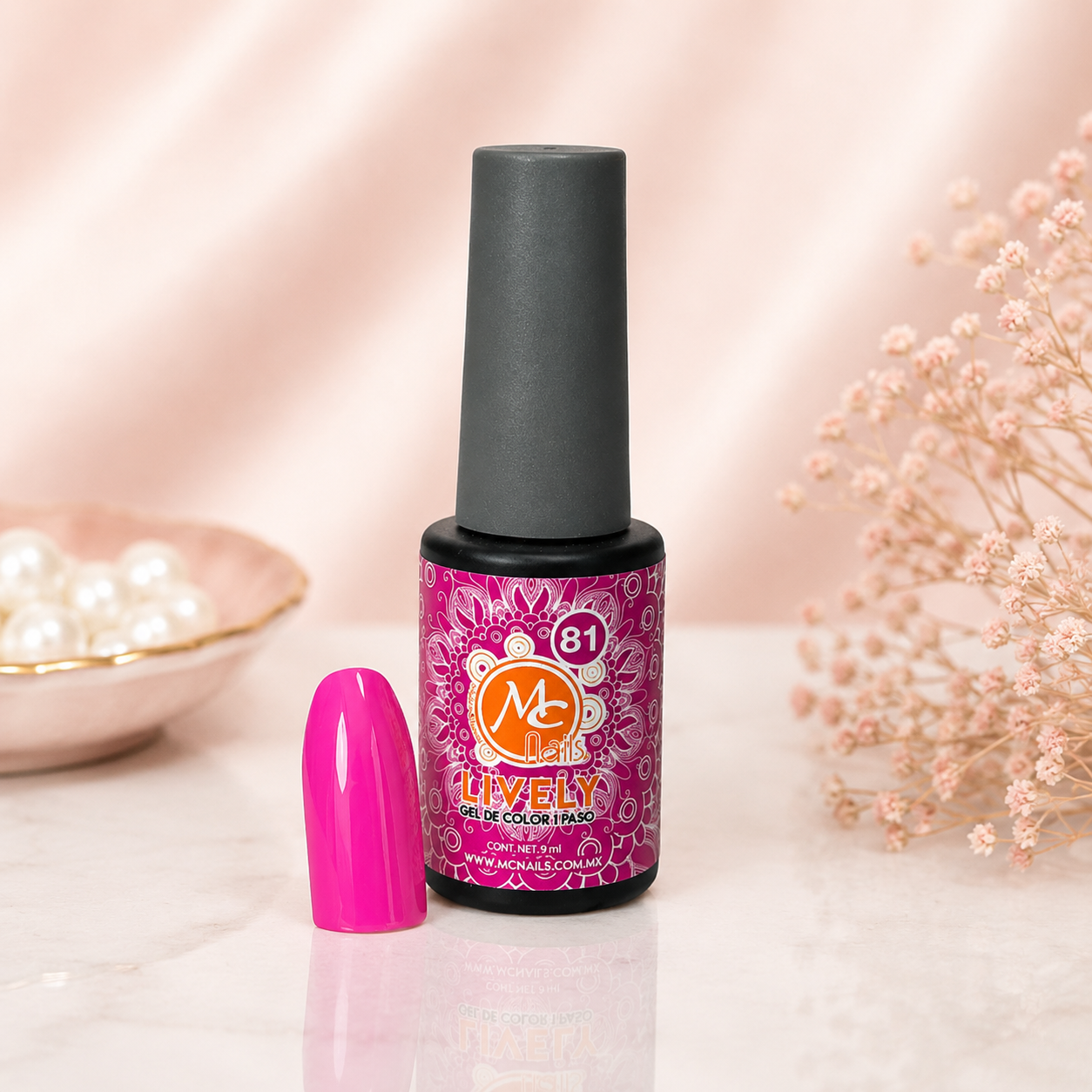 MC Nails Gel Luminoso Rosa Neón 81 de 1 paso