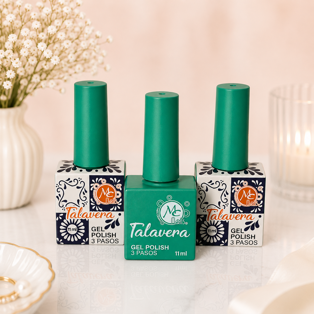 MC Nails Gel Duradero Verde Turquesa Vibrante 066