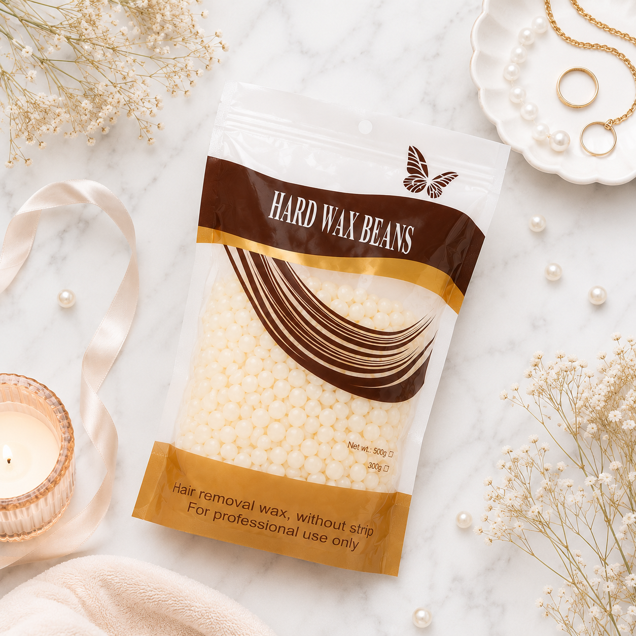 Cera en Perlas Hard Wax Beans Depilación Profesional Sin Bandas
