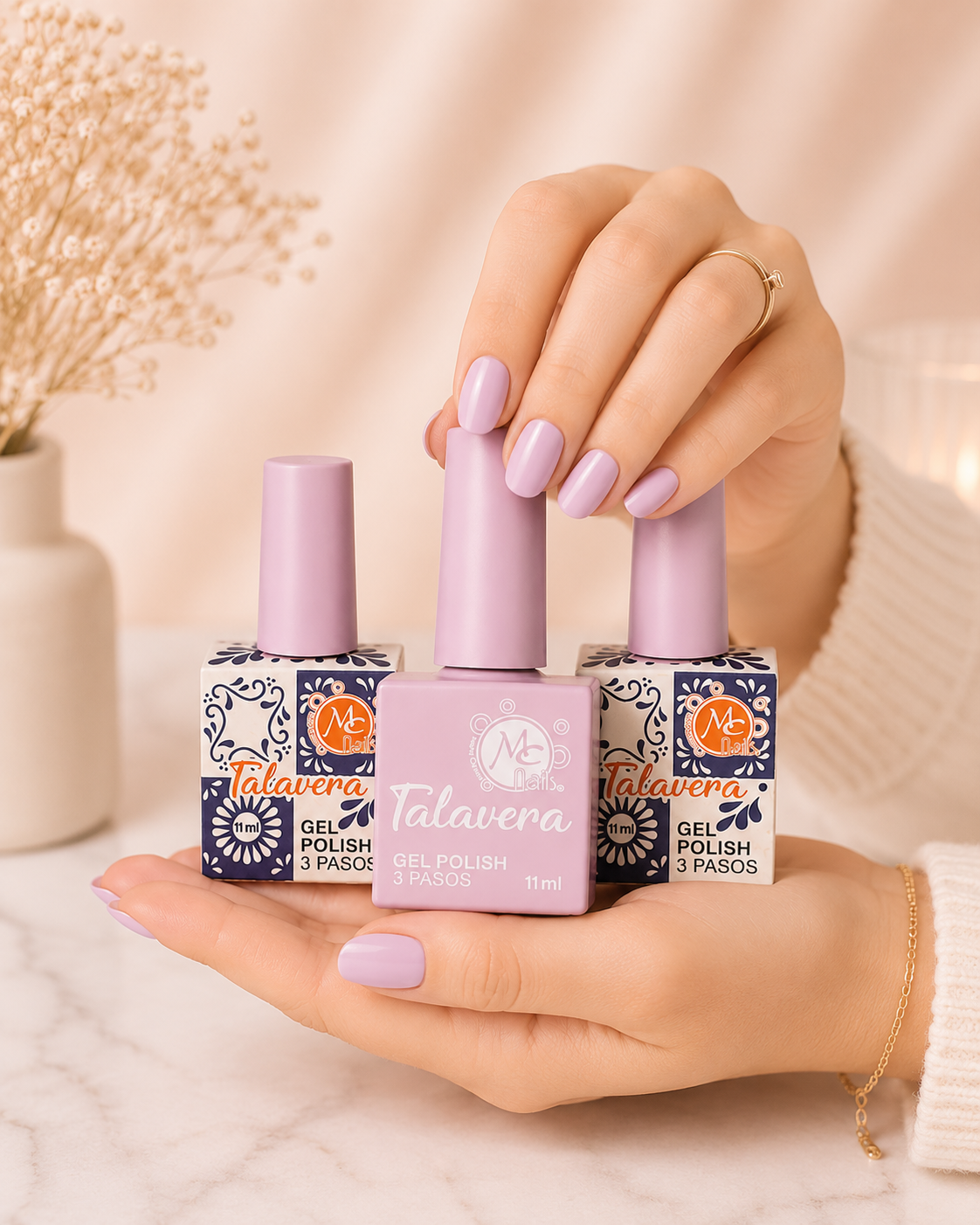 MC Nails Gel Semipermanente Brillo Lila Suave 033
