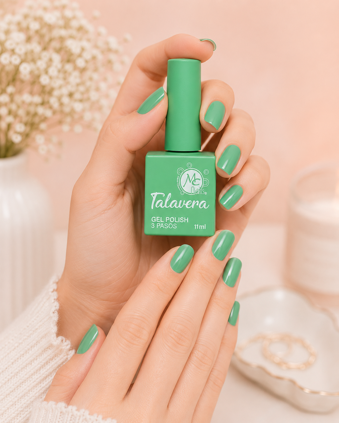 MC Nails Gel Brillante Verde Menta Pastel 061