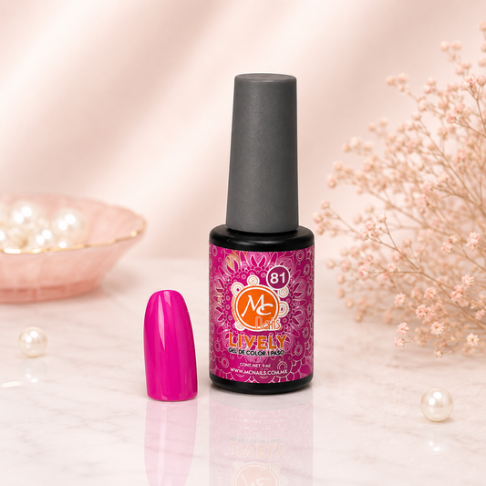 MC Nails Gel Intenso Rosa electrico Vibrante 05 1 paso