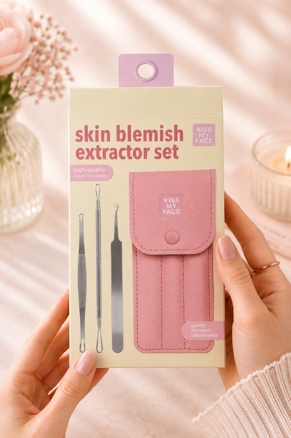 Kiss My Face Set Extractor Facial Profesional Rosa Chic
