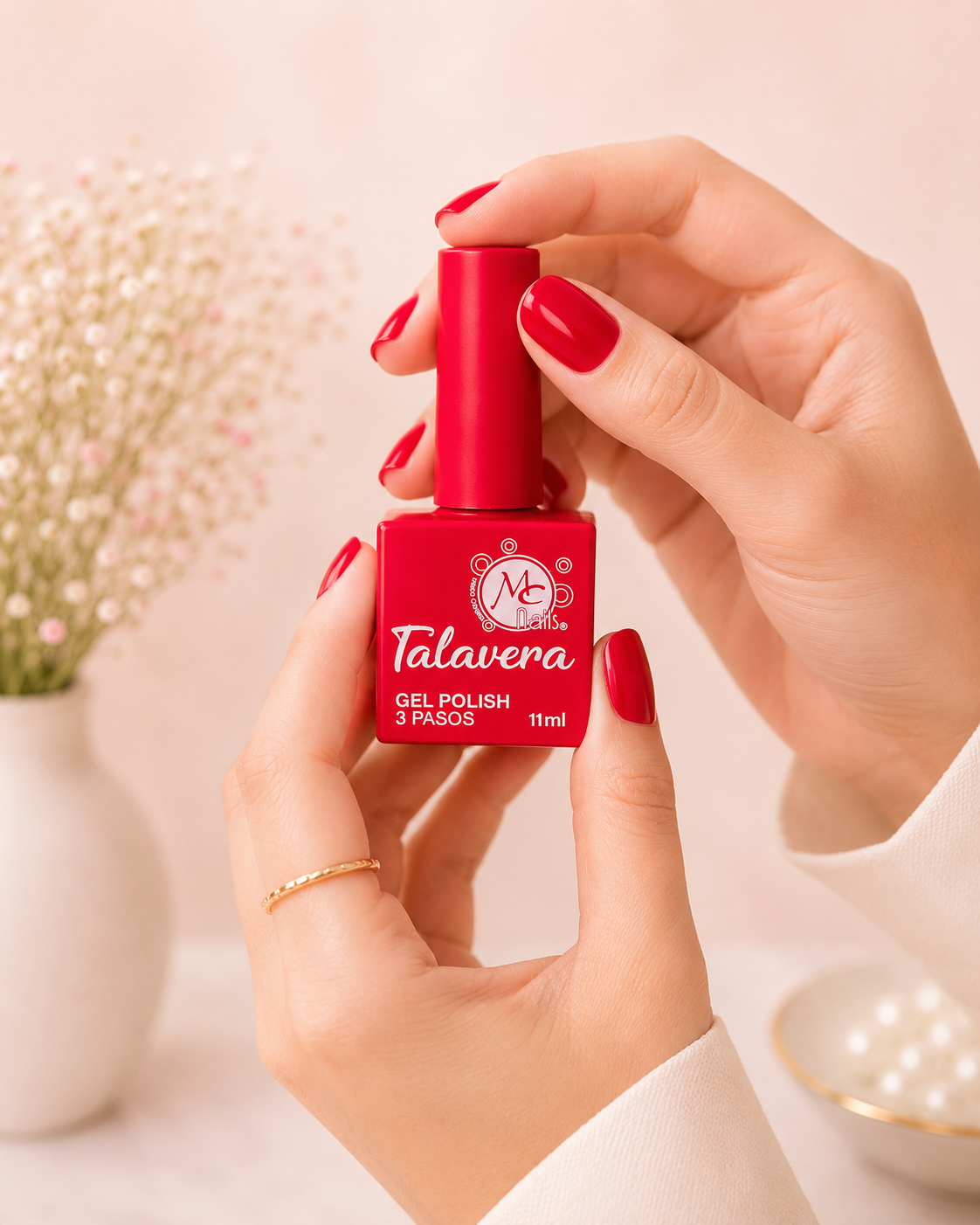 MC Nails Gel Duradero Rojo Intenso Vibrante 042