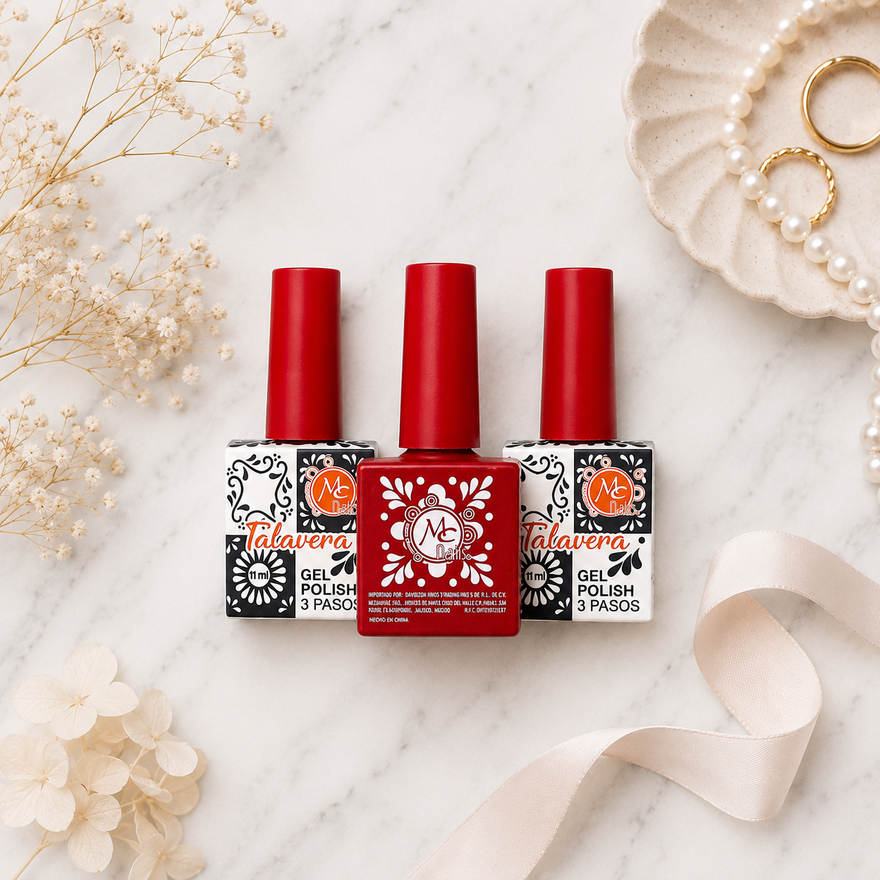 MC Nails Gel Semipermanente Brillo Rojo Talavera 011