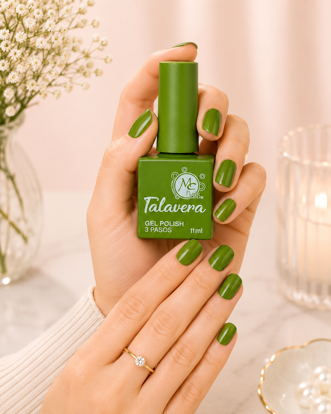 MC Nails Gel Duradero Verde Oliva Intenso 063