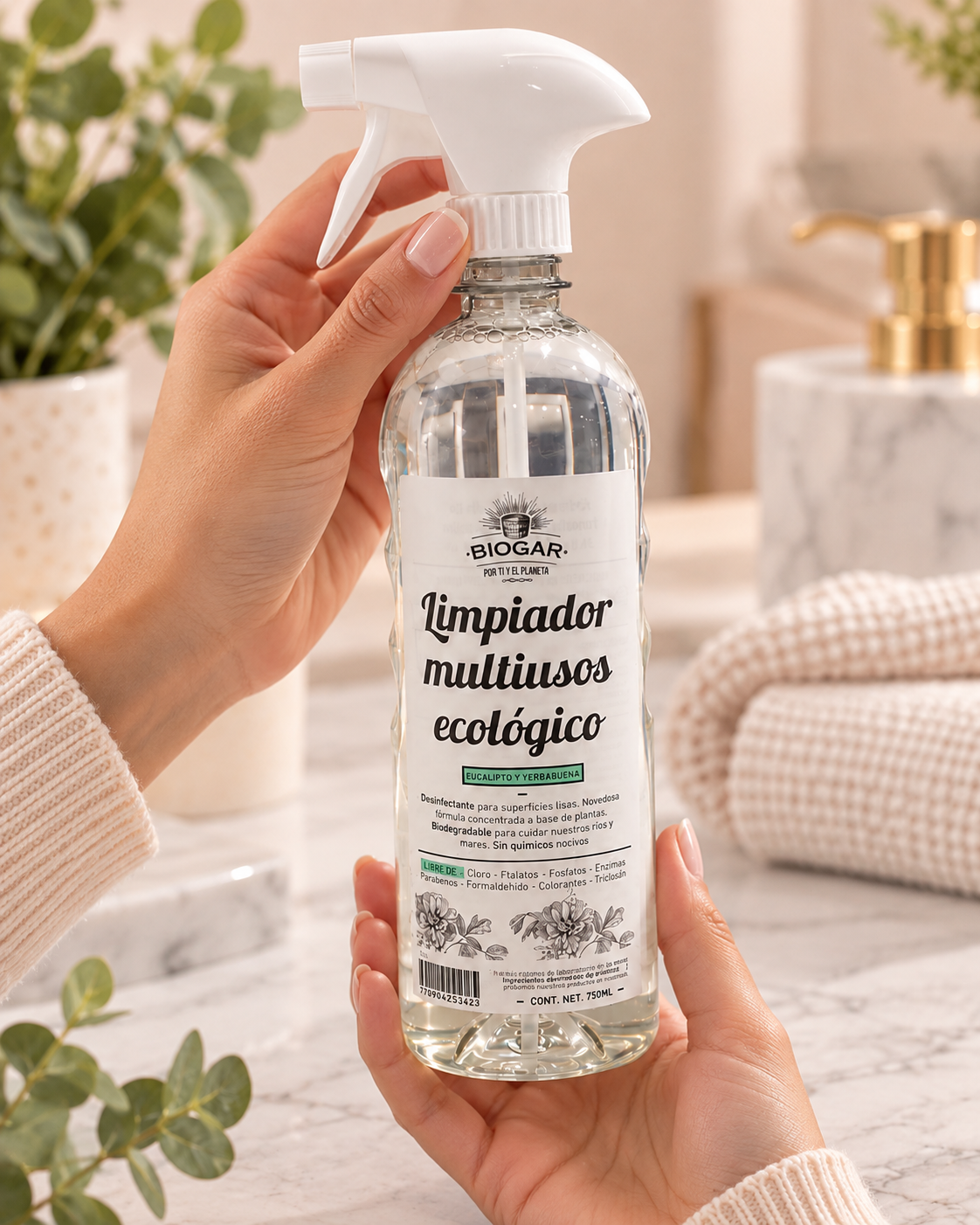 Biogar Limpiador Multiusos Limpieza Ecológica Eucalipto Yerbabuena