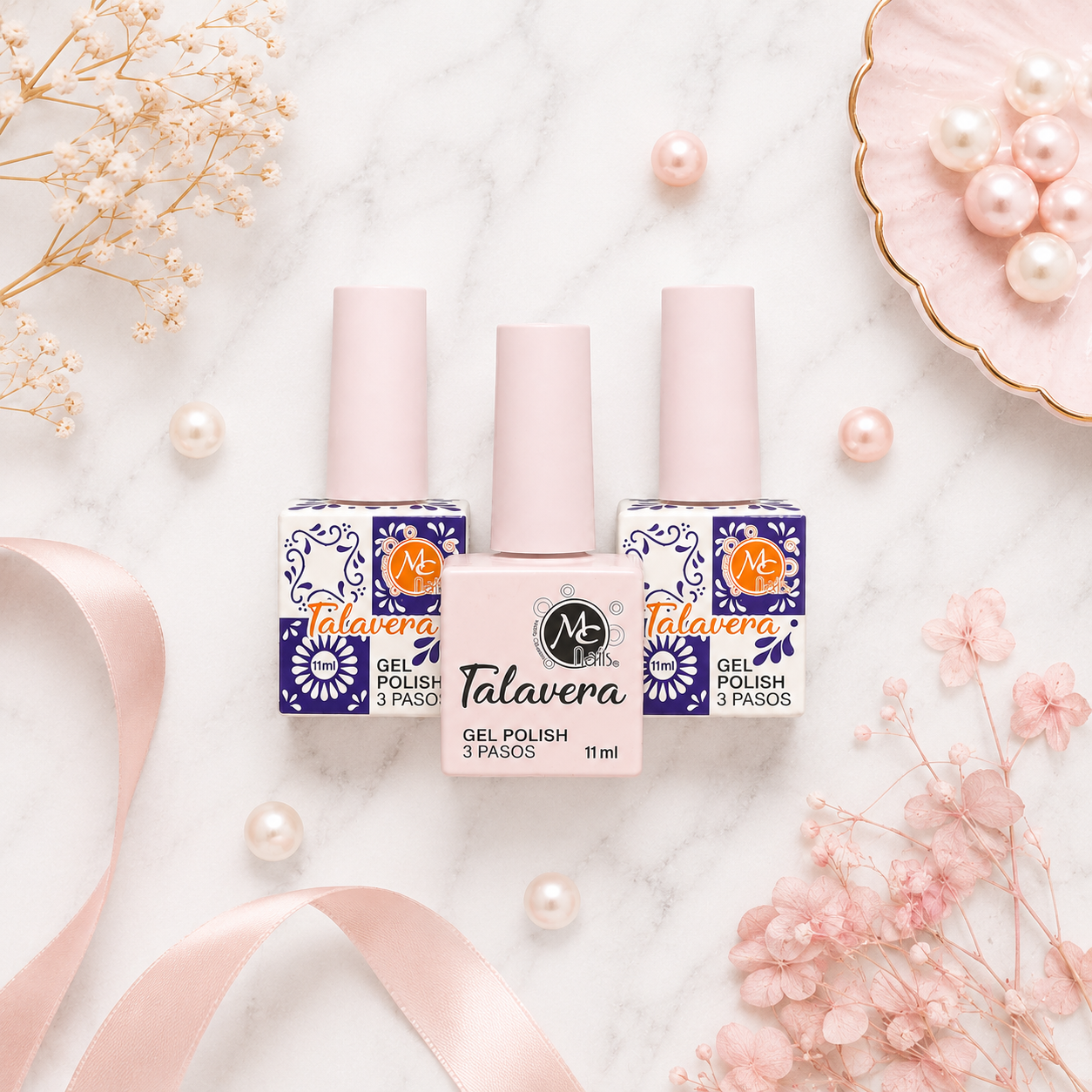 MC Nails Gel Semipermanente Brillo Rosa Pastel Suave 043