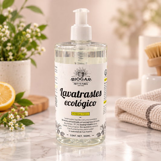 Biogar Lavatrastes Ecológico Limpieza Suave Verbena Cítrica